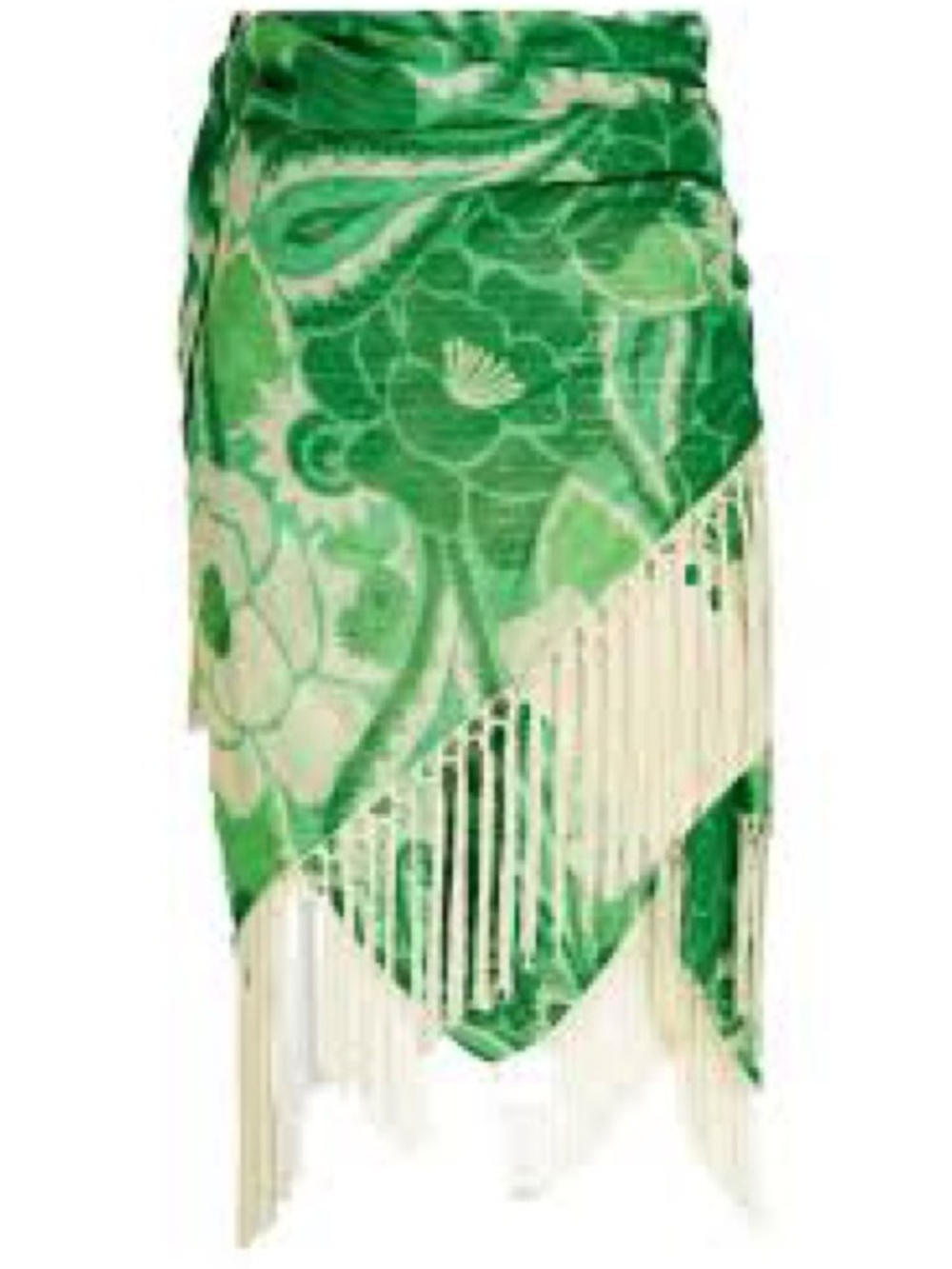 NWOT Farm Rio Tropical Groove fringed beach sarong pareo green RARE